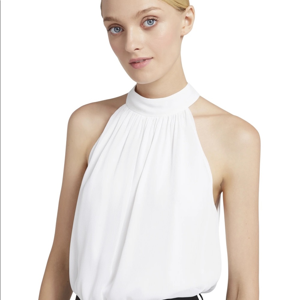 Alice + Olivia HALTER NECK GATHERED TOP